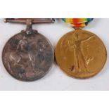 A WW I British War and Victory pair, naming 46580 PTE. A. CLEMENTS. THE QUEEN'S R. (2)