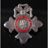 A Most Excellent Order of the British Empire (MBE) silver and enamelled brooch, 3cm.