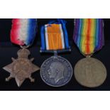 A WW I 1914-15 Star, British War and Victory trio, naming 44671. SPR. W. ROWSELL. R.E. (3)