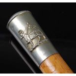 A military swagger stick, having a bamboo shaft and nickel cap with The Queen's (Royal West