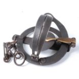 * A Victorian pole trap, having 4 1/4 smooth round jaws, the brass tongue stamped H. Lane Maker.