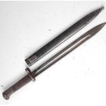 A Czechoslovakian M33/40 Mauser bayonet, the 30cm fullered blade stamped to the ricasso CSZ 0,