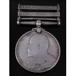 A King's South Africa medal (1901-1902) with South Africa 1901 and 1902 clasps, naming 4000 DMR: