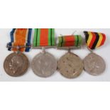 A WW I British War medal, naming 1739 PTE. W. SHAW. R.A.M.C., together with two WW II Defence medals