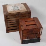 * A mid-20th century slatted wooden egg-hatching crate, stamped 'Lyddite Chicks, Somerset', w.