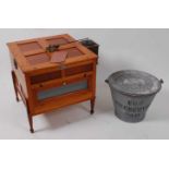 * An early 20th century stained beech 'Saxonia' hot air incubator, bearing label for Frank