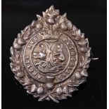 An Edwardian silver badge for the Argyll and Sutherland Highlanders, maker M.B., Birmingham, 1906,