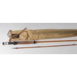 A Hardy the "Perfection" #5 Paloakona 8'6" two piece trout rod, in Hardy bag, together with a