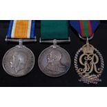 A Naval group of three medals to include British War medal, naming LIEUT. F.G. FIFE. R.N.V.R., a