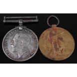 A WW I British War and Victory pair, naming G-64368. PTE. W.F. ALLEN. THE QUEEN'S R. (2)