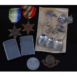 A WW II Atlantic Star, together with an Italy Star, a Transvaal War Souvenir badge, three South