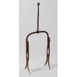 * A 19th century iron salmon spear, having scissor action type serrated blades, 74cmCondition