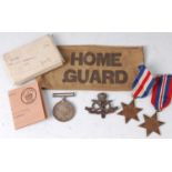 A WW I British War medal, naming 216190 SPR. G.F. LAWRENCE. R.E., boxed with Officer in charge of