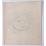 Attributed to Augustus John - Portrait of his first wife Ida Nettleship, circa 1905, pencil drawing,