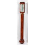 Mrs Janet Taylor, 104 The Minories, London - a Victorian rosewood stick barometer, having signed