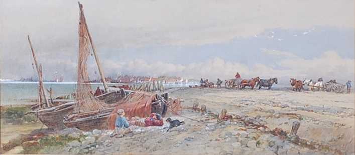 Jospeh J Jenkins (1811-1885) - By the river Blyth, coast of Suffolk, watercolour, signed and dated