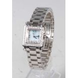 A lady's Chopard Happy Sport stainless steel bracelet watch, with signed mother of pearl dial,