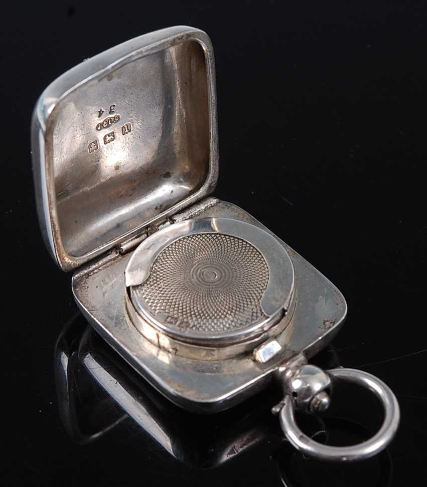 An Edwardian silver sovereign case, of plain undecorated square form with suspension loop, maker - Image 2 of 2