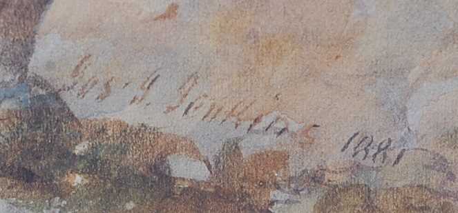 Jospeh J Jenkins (1811-1885) - By the river Blyth, coast of Suffolk, watercolour, signed and dated - Image 3 of 5