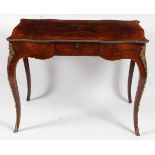 A Victorian walnut centre table, the rectangular serpentine top above a single drawer, raised on