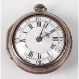 Reeve & Cotton of London - a George II silver pair cased pocket watch, No. 1119, the unsigned