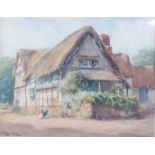 Wycliffe Eggington (1875-1951) - A Worcestershire cottage, watercolour, signed lower left, further