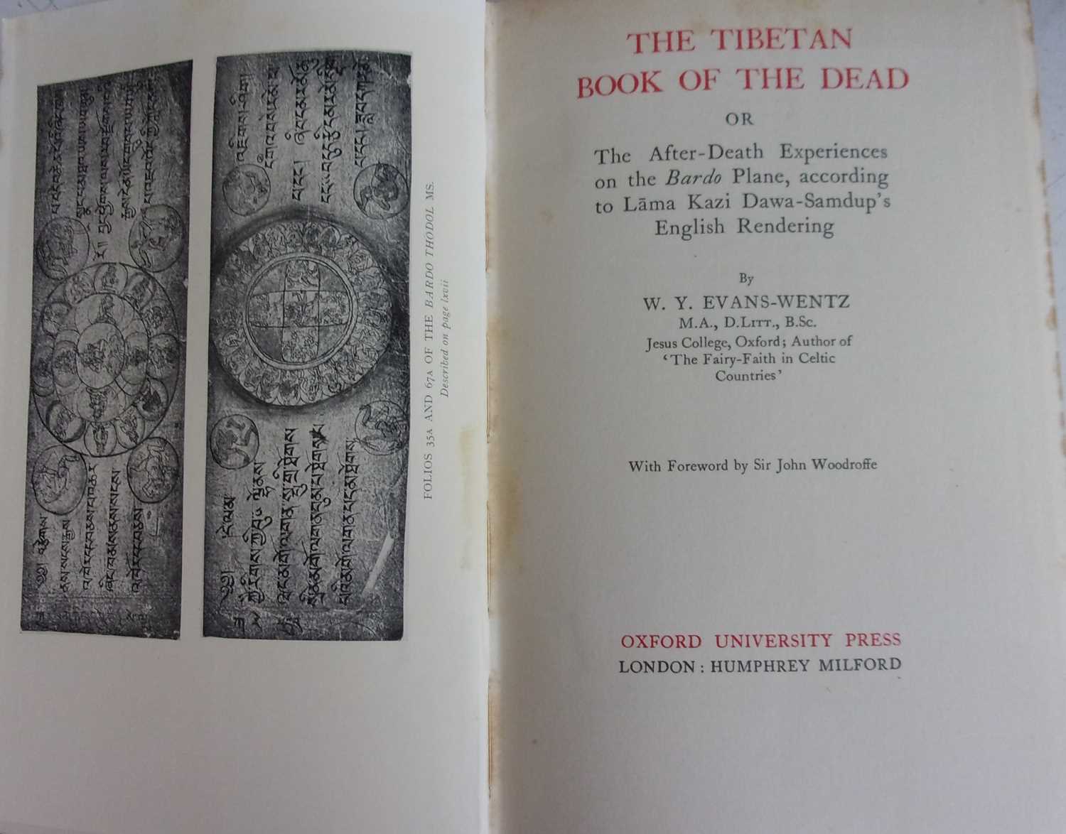 EVANS-WENTZ, W.Y. The Tibetan Book of the Dead, OUP, Oxford, 1936 2nd imp. Together with: The - Image 4 of 5