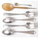 A collection of George III and later silver teaspoons, principally in the Old English pattern,