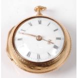 John Brockbank of London - a George III 22ct gold pair cased pocket watch, the outer case with