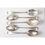 George III and later silver flatware, in both the Old English and Fiddle patterns, to include five