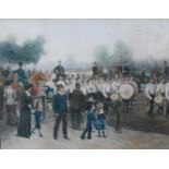 Edouard Detaille (1848-1912) - Marching flute band, watercolour and gouache, signed "Fac Simile D'