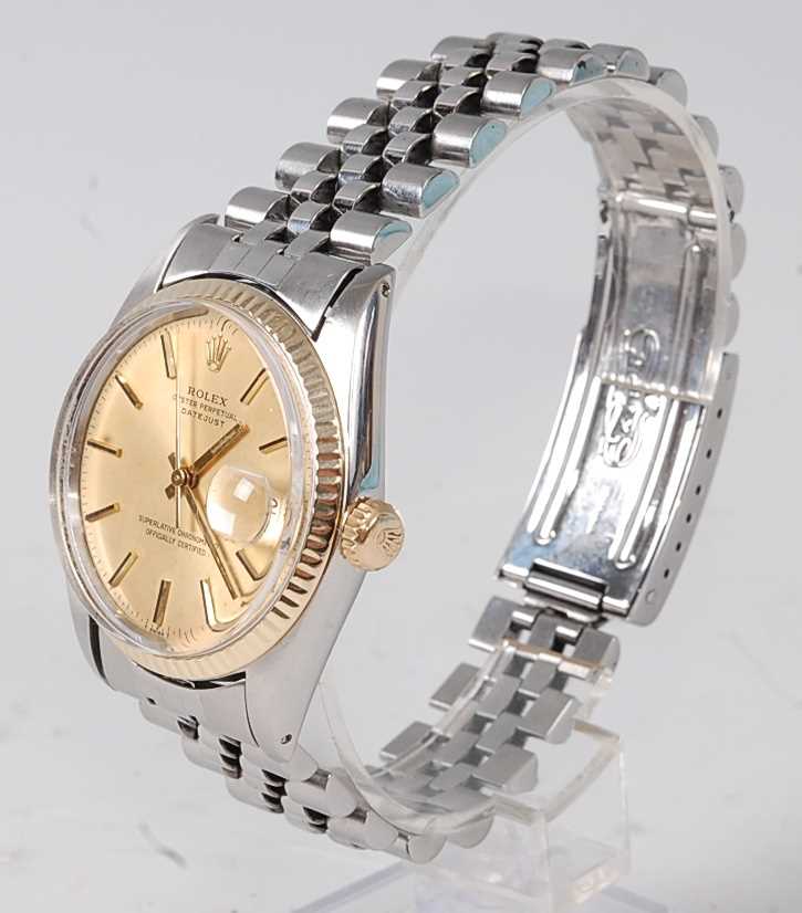 A gents bi-metal Rolex Oyster Perpetual datejust superlative chronometer, having signed champagne - Image 2 of 6