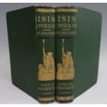 BLAVATSKY, H.P. Isis Unveiled. J.W. Bouton, New York, 1901 6th ed. 2 vols presented in original