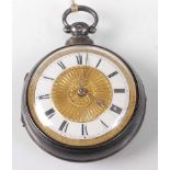 B Musson of Lough - a William IV silver cased gents pair cased pocket watch, having plain outer