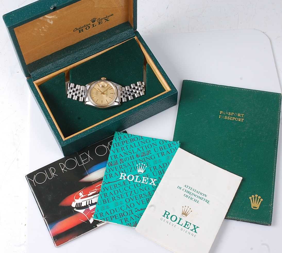 A gents bi-metal Rolex Oyster Perpetual datejust superlative chronometer, having signed champagne - Image 5 of 6