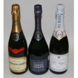 Perrier-Jouet Grand Brut NV Champagne, one bottle; Charles Heidsieck NV Brut Reserve Champagne,