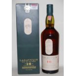 Lagavulin aged 16 years Single Islay Malt Whisky, 100cl, 43%, one bottle with carton