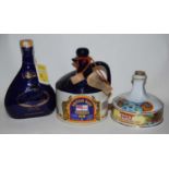 Six various rums in ceramic bottles, to include British Navy Pusser's rum, Flor de Cana, Lamb's Navy