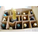 A selection of sparkling white wines, to include Cava, Canti, magnum of Charlemagne, Babycham etc