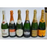 Veuve Cliquot NV Brut champagne, one bottle; A. Carpentier NV Brut champagne, one bottle;