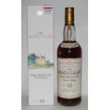 Macallan 12 year old Single Highland Malt Scotch Whisky, matured in sherry wood, 75cl, 43%, one