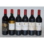 Château Giscours, 1999, Margaux, four bottles; Château Boyd-Cantenac, 2000, Margaux, one bottle; and