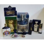 Assorted spirits and spirit miniatures, to include Lamb's Navy Rum flagon, Pusser's navy rum