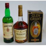 Jameson Irish Whisky, 100cl, 43%, one bottle; Glen Grant 10 year old Highland malt Scotch Whisky,