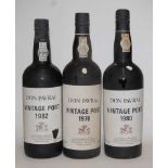 Don Pavral Vintage Port, 1978 one bottle, 1980 one bottle, and 1982 one bottle (3)