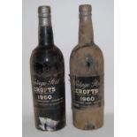 Croft's Vintage Port, 1960, two bottles (one with minor seepage)