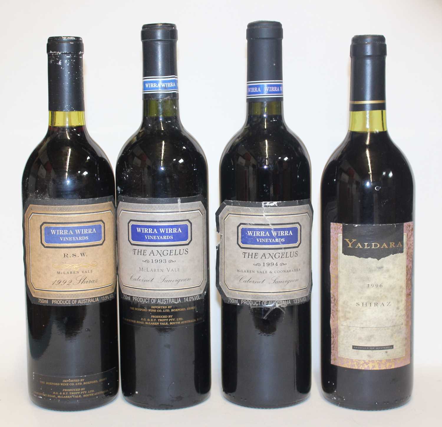 Wirra Wirra The Angelus Cabernet Sauvignon, 1992, 1993, & 1994, McLaren Vale, Australia, five