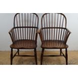 A pair of 19th Century Windsor armchairs