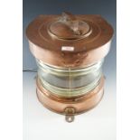 A ship's copper stern lantern, 38 cm high