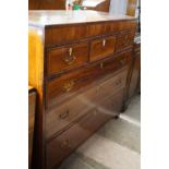 A Georgian string-inlaid and cross-banded mahogany chest of drawers, 121 x 52 x 105 cm high